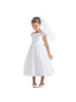 Sweet Kids Big Girls White Satin Lace Pearl Brooch Junior Bridesmaid Dress 7-12 - SophiasStyle.com